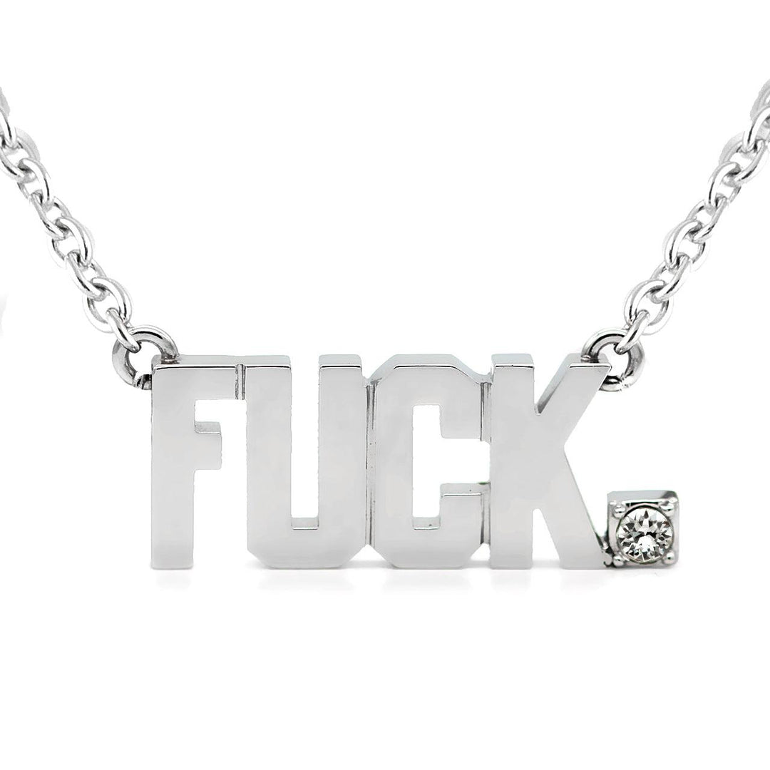 FUCK Pendant Block Letter Necklace with Swarovski crystal - Brand My Case