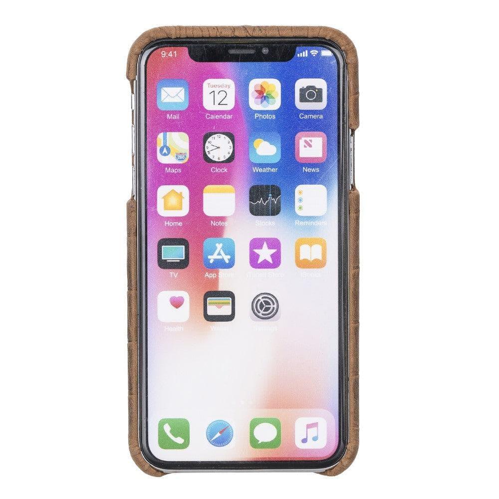 Full Leather Covered Back Cover for Apple iPhone X Series - Brand My Case