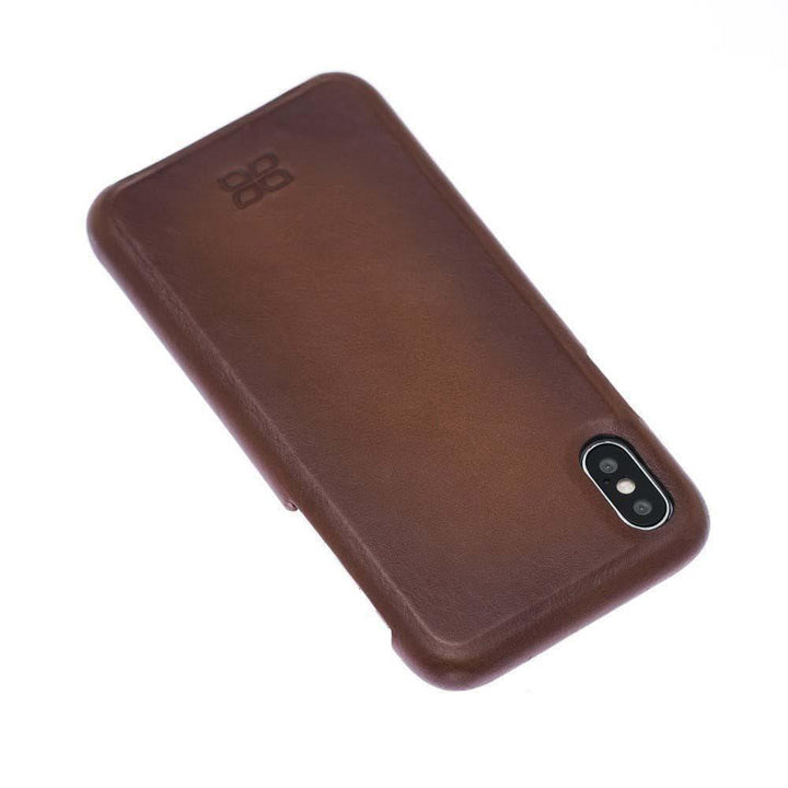 Full Leather Covered Back Cover for Apple iPhone X Series - Brand My Case