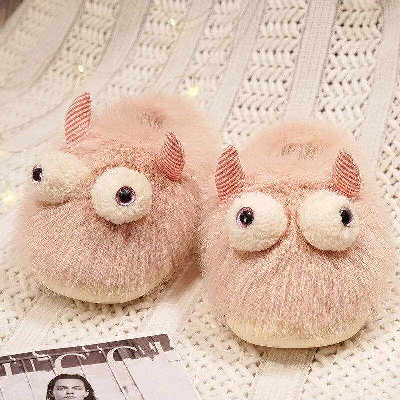 Funny Autumn Winter Cotton Bubble Tea Slipper Soft Cute Lazy Boba Indoor Slippers Lucifer Cat Puppy Home Plush Cotton Shoes - Brand My Case
