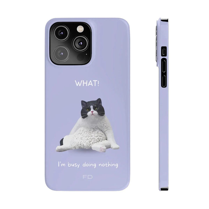 Funny Cat Theme Purple Slim Case for iPhone 14 series - Brand My Case