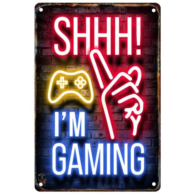 Gaming Metal Wall Art - Vintage Game Room Decor Panels - Brand My Case