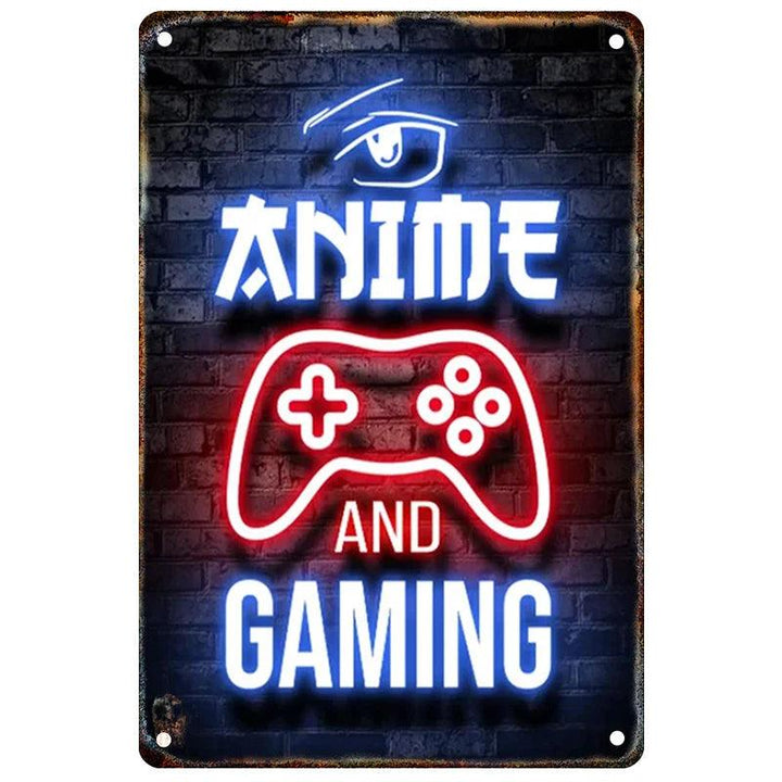 Gaming Metal Wall Art - Vintage Game Room Decor Panels - Brand My Case