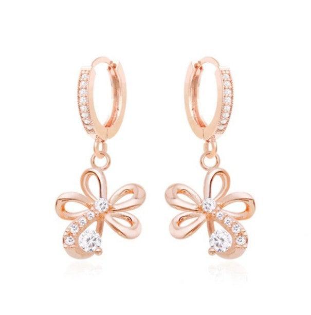 Gemma Floral Crystal Earrings with 14K Gold Pin - Brand My Case