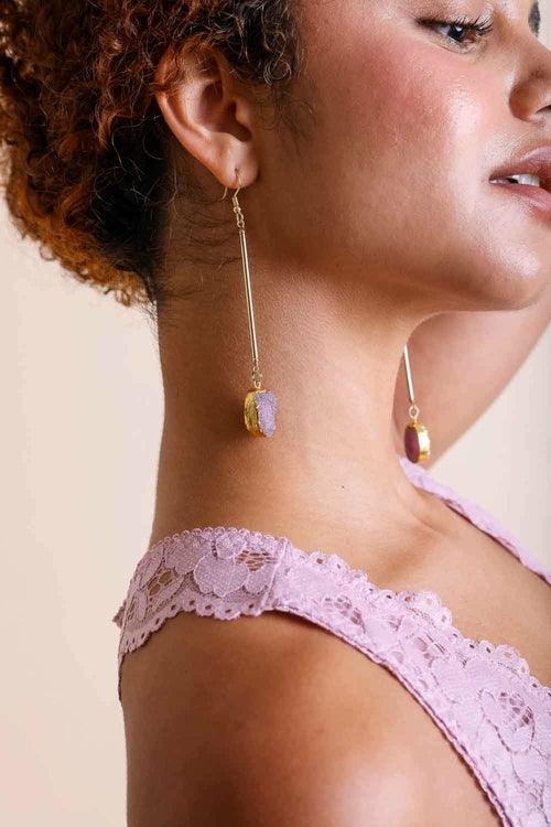 Gemstone Drop Earrings - Brand My Case