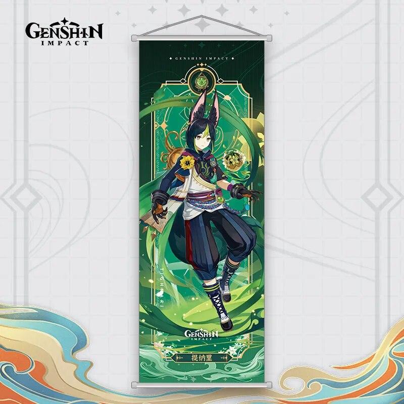 Genshin Impact Ganyu Hutao Xiao Yelan Scroll Canvas Wall Hanging Painting Home Decor Anime Poster Wall Art Room Decoration Gift - Brand My Case