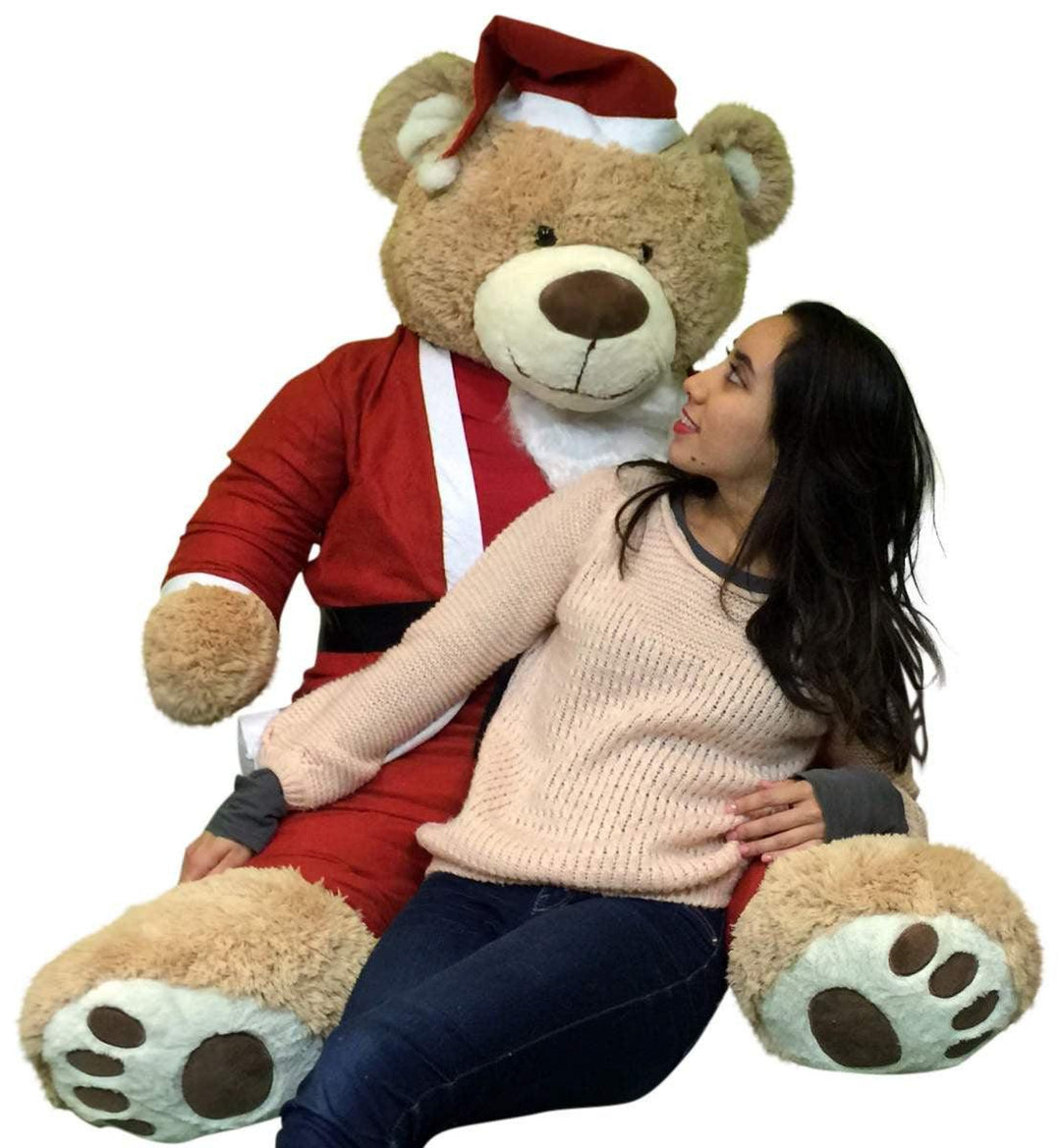 Giant Christmas Teddy Bear 60 Inch Soft, Wears Santa Claus Suit 5 Foot - Brand My Case