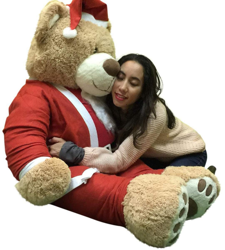 Giant Christmas Teddy Bear 60 Inch Soft, Wears Santa Claus Suit 5 Foot - Brand My Case