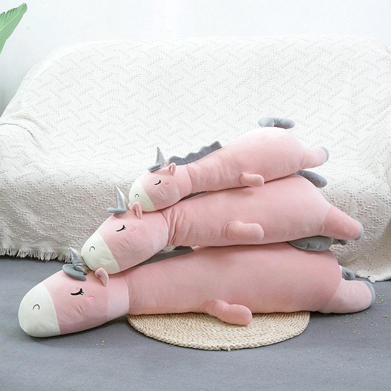 Giant Soft toy unicorn Stuffed Silver Horn Unicorn High Quality Sleeping Pillow Animal Bed Decor Cushion Throw Pillow - Brand My Case