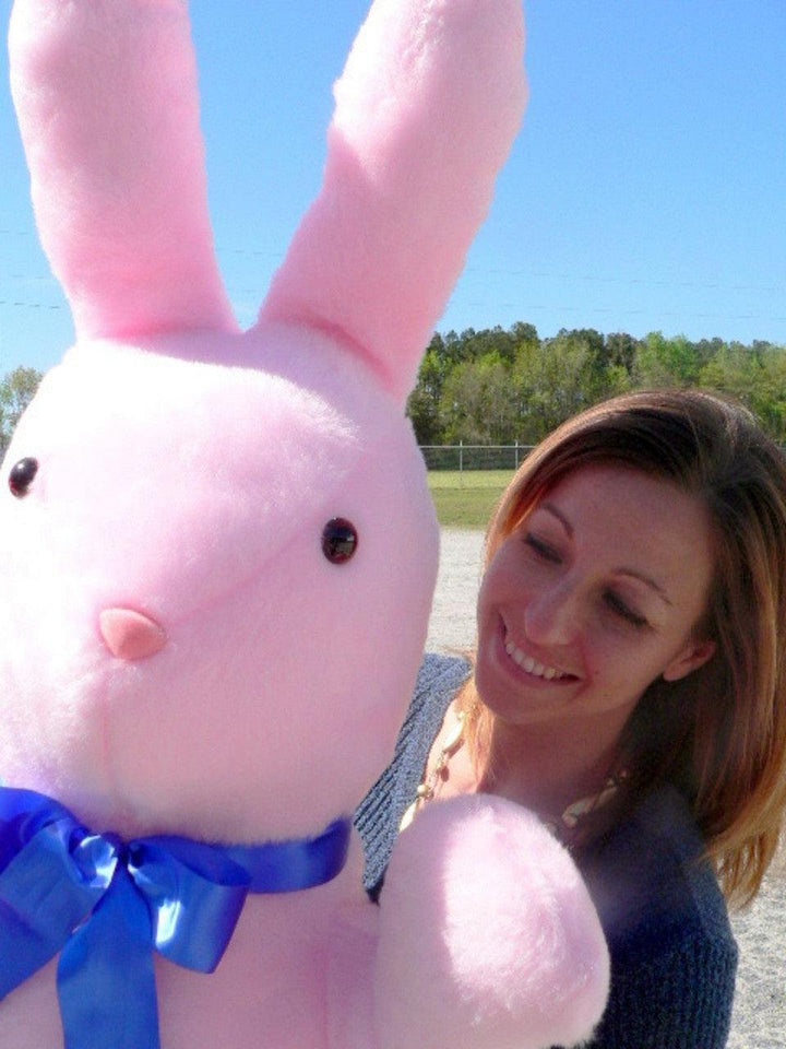 Giant Stuffed Bunny Rabbit 3 and 1/2 feet Tall Pink Color Stuffed Soft - Brand My Case