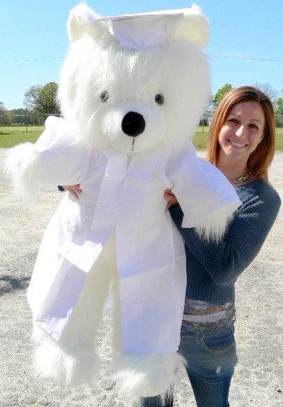 Giant White Teddy Bear 45 Inch Soft Wears Removable White Graduation - Brand My Case