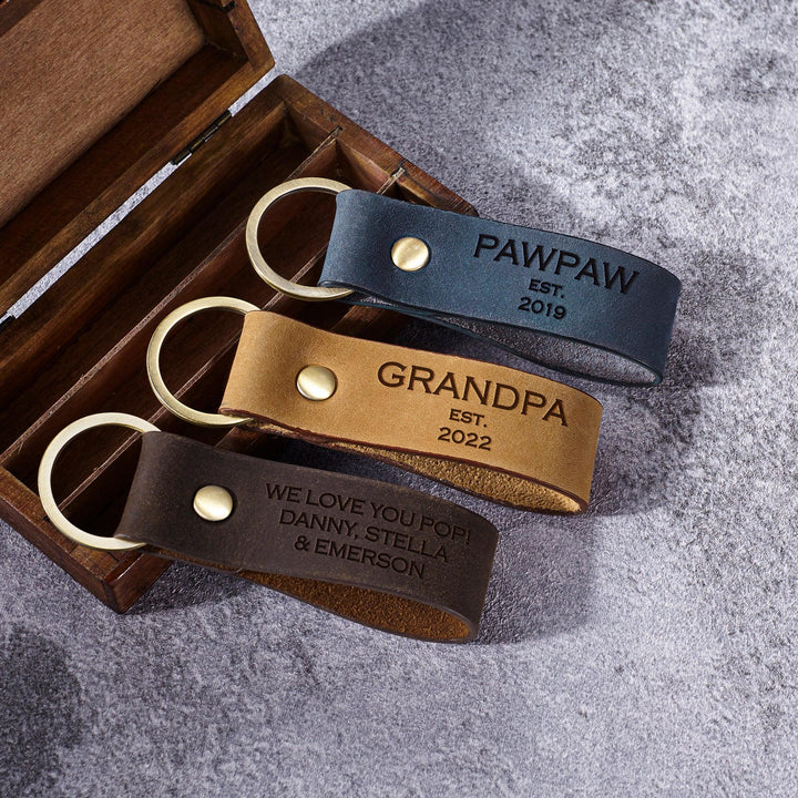 Gift For Grandpa, Grandpa Keychain, New Grandpa Gifts - Brand My Case