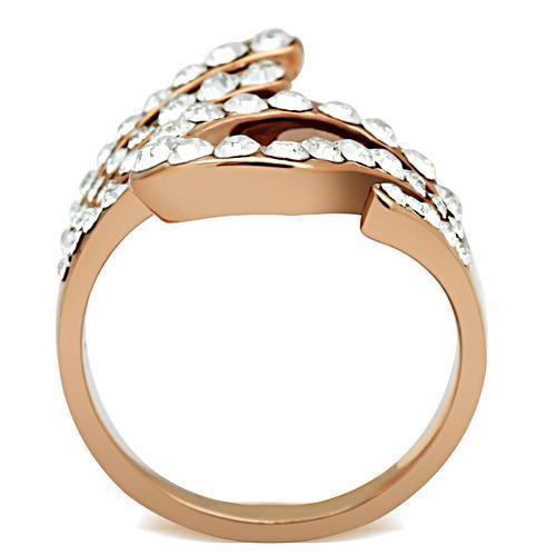 GL149 - IP Rose Gold(Ion Plating) Brass Ring with Top Grade Crystal - Brand My Case