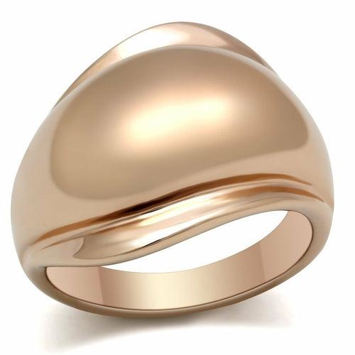GL157 - IP Rose Gold(Ion Plating) Brass Ring with No Stone - Brand My Case