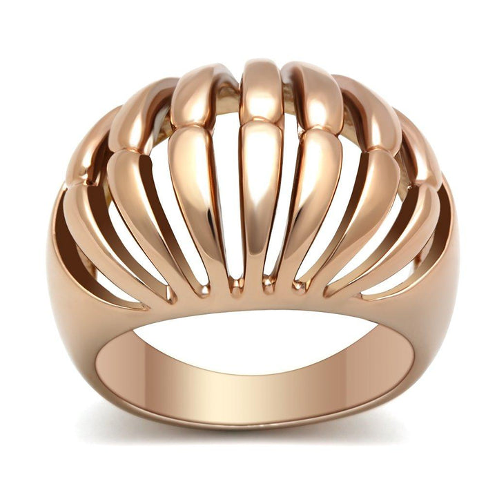 GL162 - IP Rose Gold(Ion Plating) Brass Ring with No Stone - Brand My Case