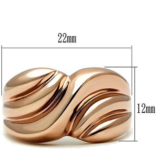 GL214 - IP Rose Gold(Ion Plating) Brass Ring with No Stone - Brand My Case