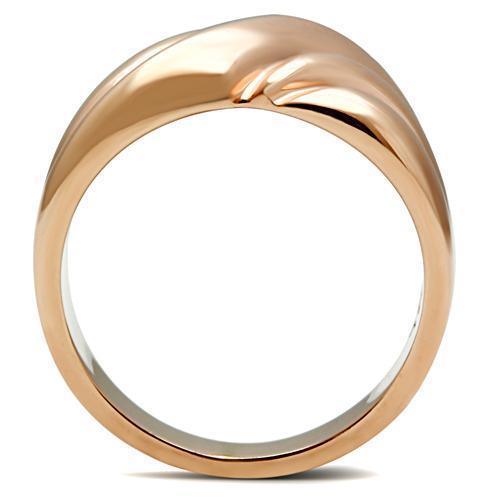 GL214 - IP Rose Gold(Ion Plating) Brass Ring with No Stone - Brand My Case
