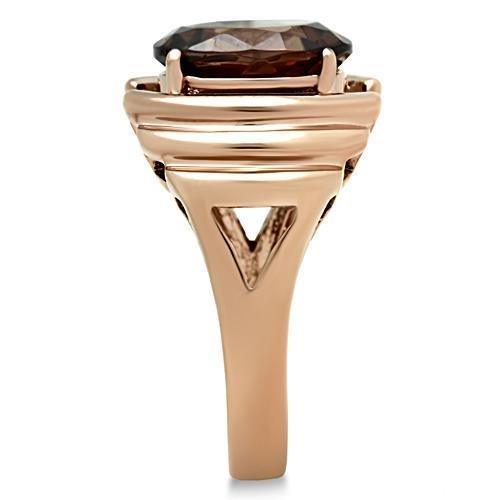 GL242 - IP Rose Gold(Ion Plating) Brass Ring with AAA Grade CZ in - Brand My Case
