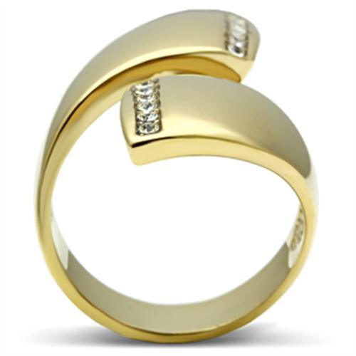 GL292 - IP Gold(Ion Plating) Brass Ring with Top Grade Crystal in - Brand My Case