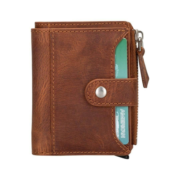 Glenrock Genuine Cowhide Leather Pop Up Card Holder Wallet - Brand My Case