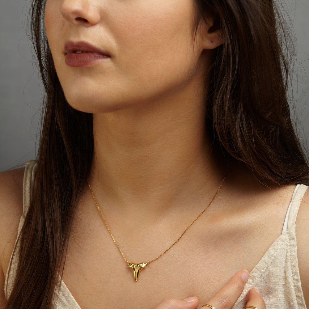 Gold Shark Tooth Necklace Layer Bolo Necklace - Brand My Case