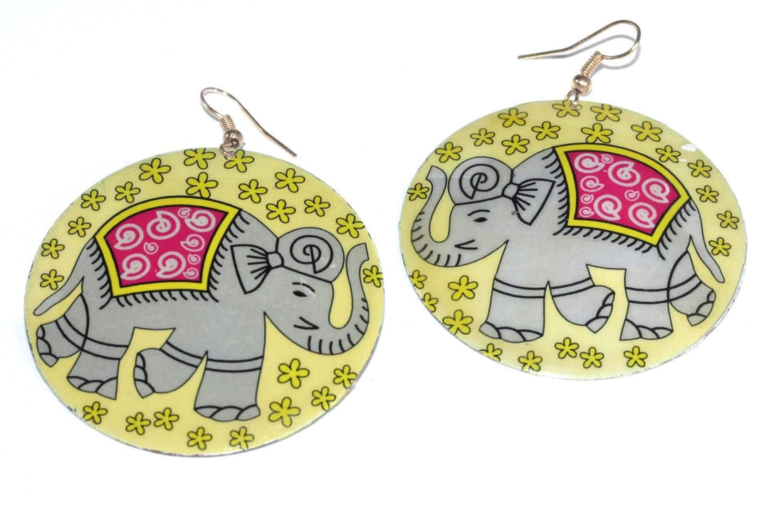 Good Luck Elephant Mother Of Pearl Earrings - Brand My Case