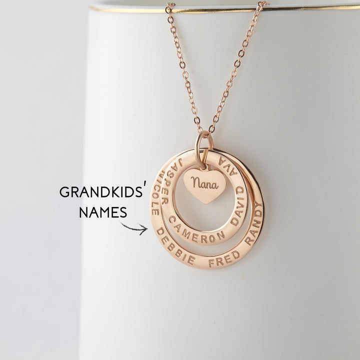 Grandma Jewelry, Grandmother Necklace with Names, Custom Grandma Gift - Brand My Case