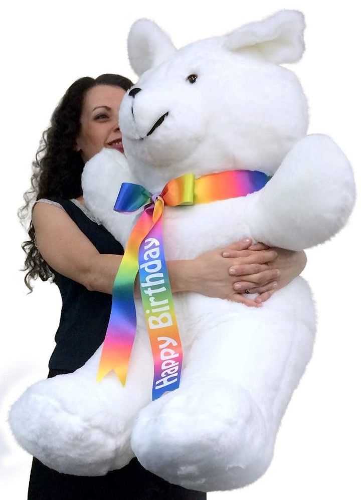 Happy Birthday Giant Teddy Bear 36 Inches Soft, Has Removable Rainbow - Brand My Case
