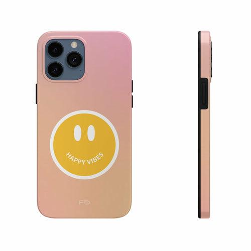 Happy Vibes Tough Case for iPhone with Wireless Charging - Brand My Case