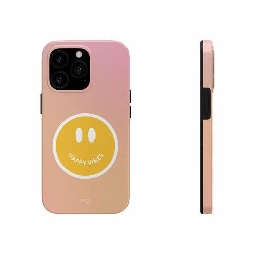 Happy Vibes Tough Case for iPhone with Wireless Charging - Brand My Case