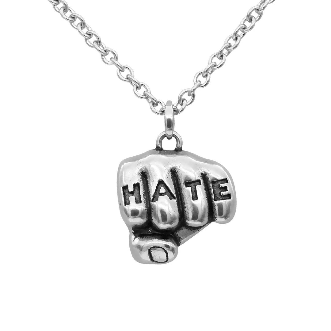 Hate Tattooed Hand Necklace - Brand My Case