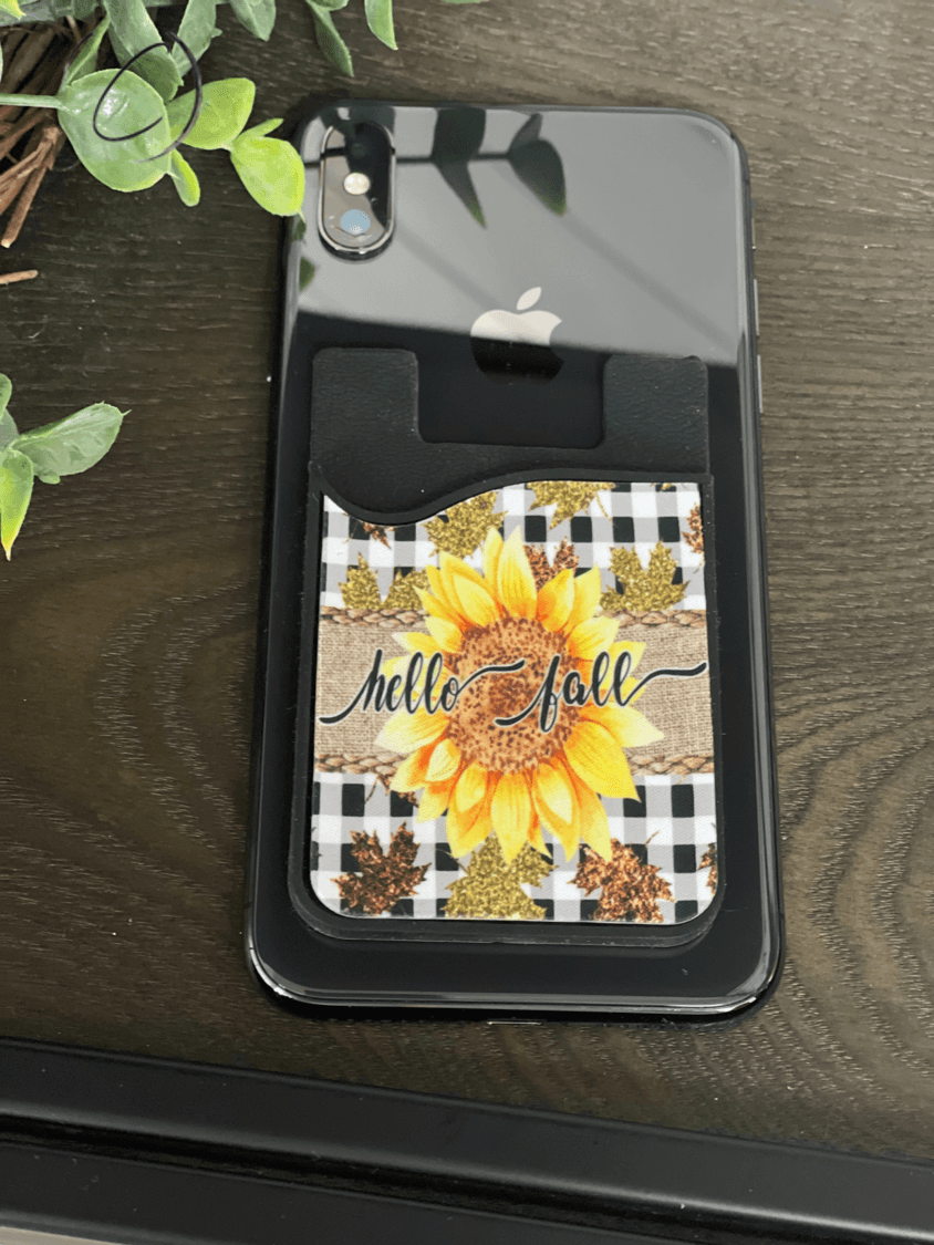 Hello Fall Sunflower Card Caddy Phone Wallet - Brand My Case