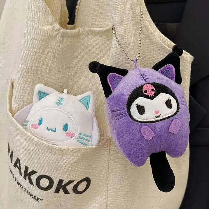 Hello Kitty Sanrio 10Cm Keychain Kuromi Cinnamoroll Cross Dressing Plush Doll Kawaii My Melody Anime Cartoon Plushie Toy Gifts - Brand My Case