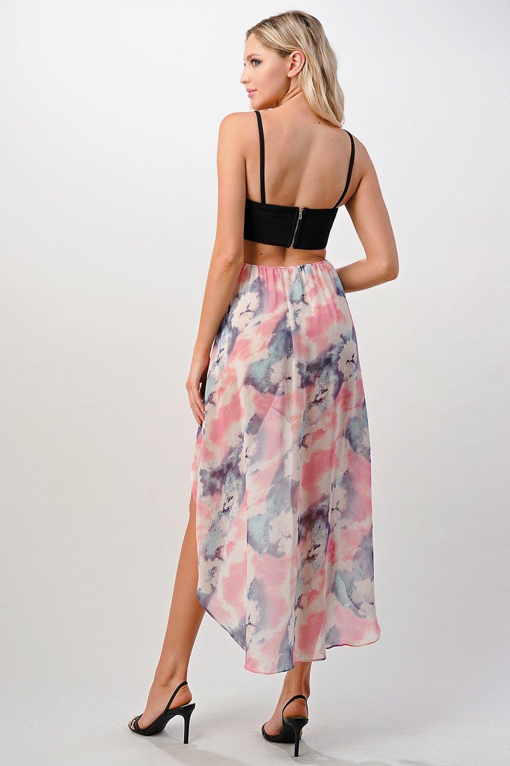 High Low Maxi Print Cami Top Dress - Brand My Case
