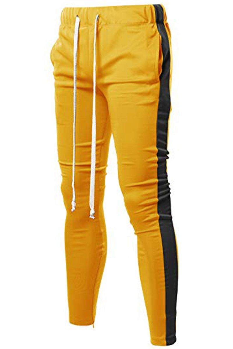 HOLIDAY TRACK PANTS- YELLOW/BLACK - Brand My Case