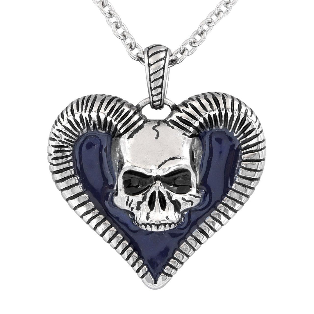 Horned Skull Heart Necklace - Brand My Case