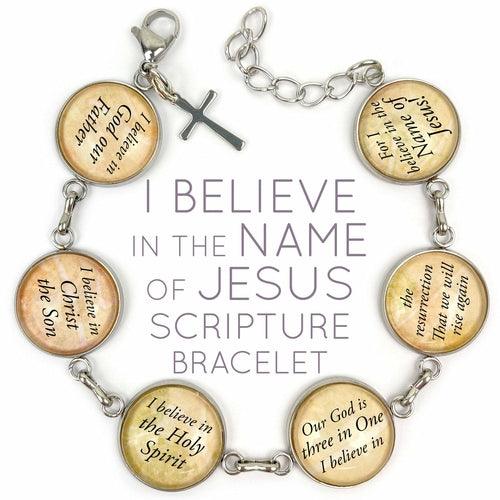 I Believe In the Name of Jesus – Apostle's Creed Glass Charm Stainless - Brand My Case