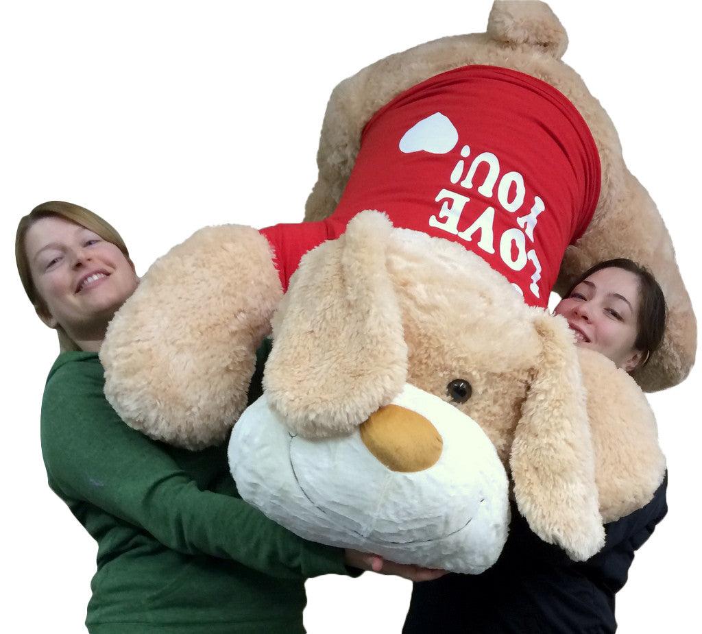 I Love You Giant Stuffed Puppy Dog 5 Foot Soft Wears I LOVE YOU - Brand My Case
