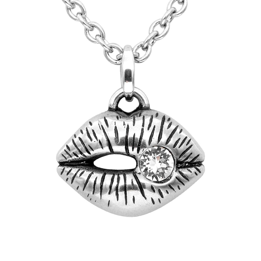 Icy Lips Petite Necklace- adorned with Swarovski Crystal - Brand My Case