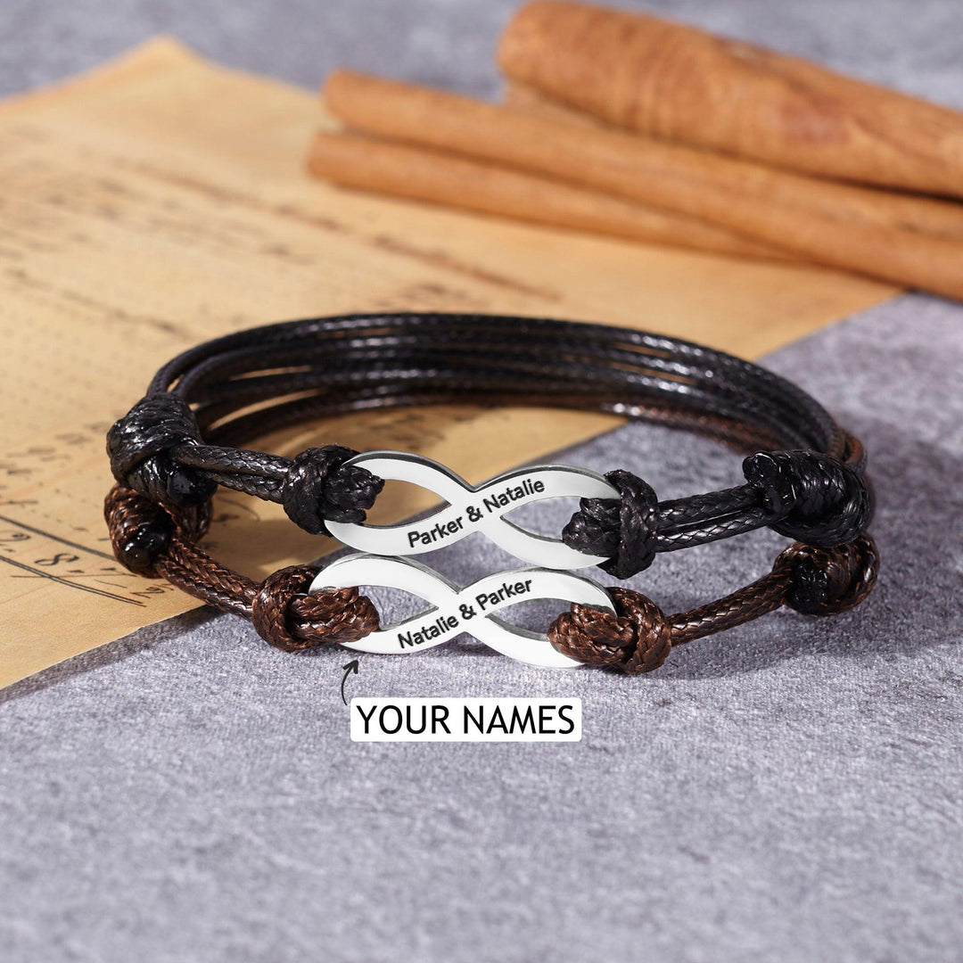 Infinity Names Bracelet For Couple, Anniversary Gift for Boyfriend - Brand My Case