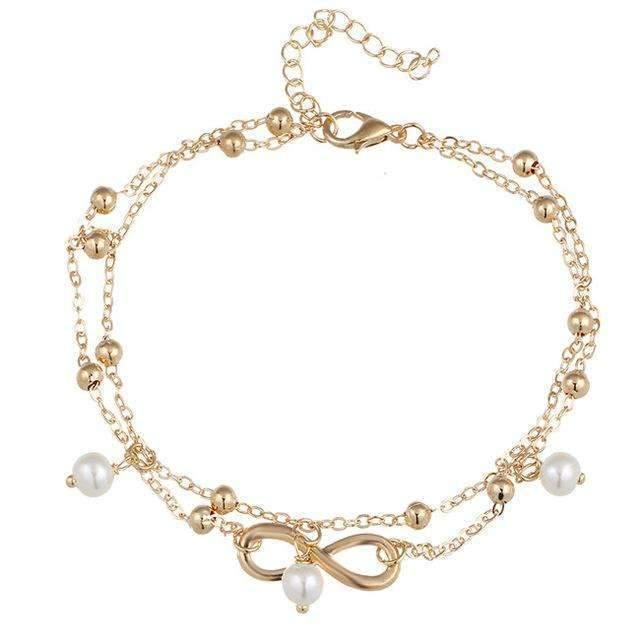 Infinity Pendent Pearl Anklet - Brand My Case