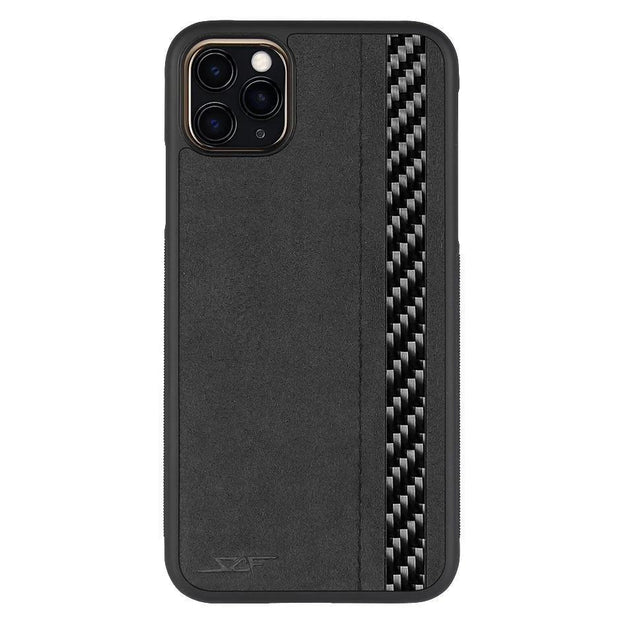 iPhone 11 Pro Max Alcantara & Real Carbon Fiber Case | CLASSIC Series - Brand My Case