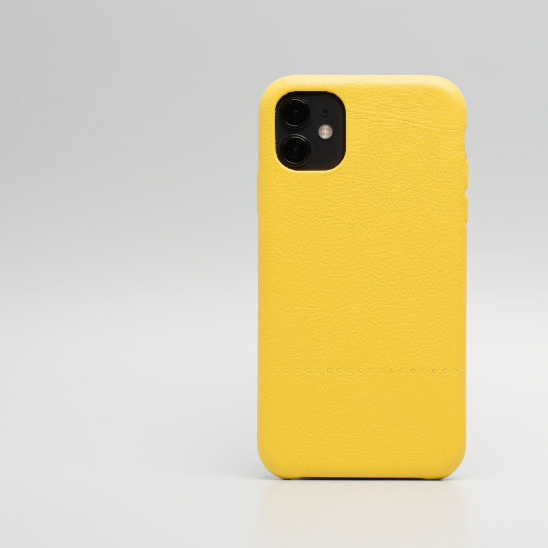 iPhone 11 Yellow leather case - Drops - Brand My Case