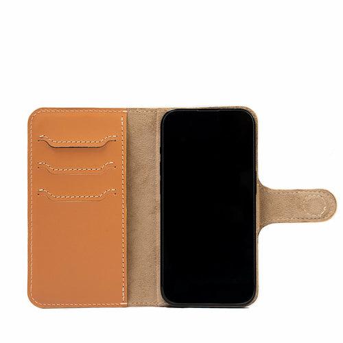 iPhone 14 series Top-Grain Leather Folio Case Wallet - Classic 4.0 - Brand My Case