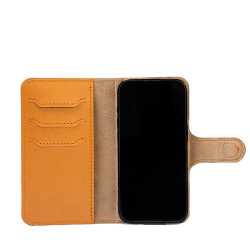 iPhone 15 series Top-Grain Leather Folio Case Wallet - Classic 4.0 - Brand My Case