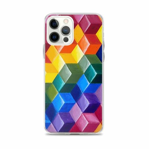 iPhone Case - Rainbow 3D Cubes - By Ingrid DiPonsard - Brand My Case