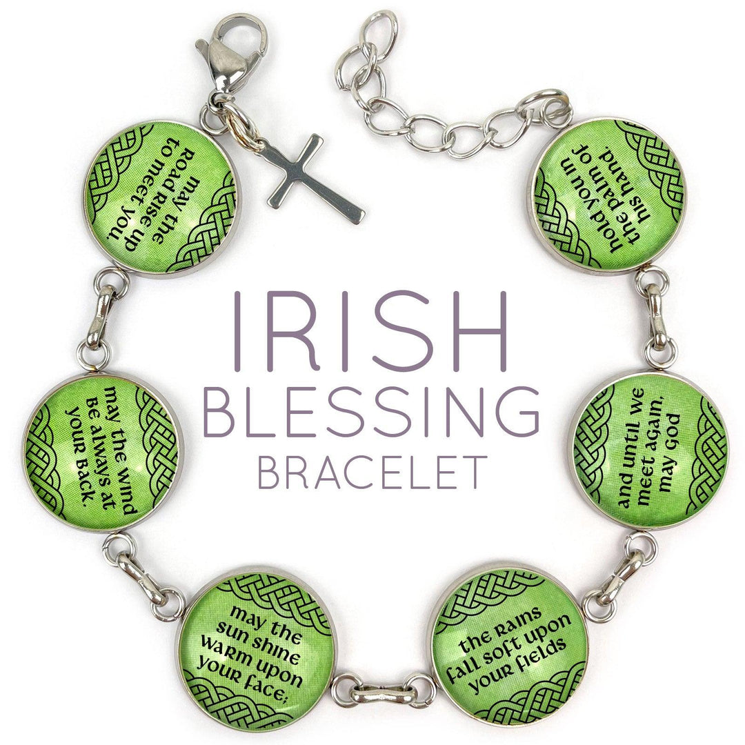 Irish Blessing Charm Bracelet – Stainless Steel or Silver-Plated - Brand My Case