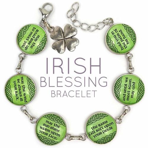 Irish Blessing Charm Bracelet – Stainless Steel or Silver-Plated - Brand My Case