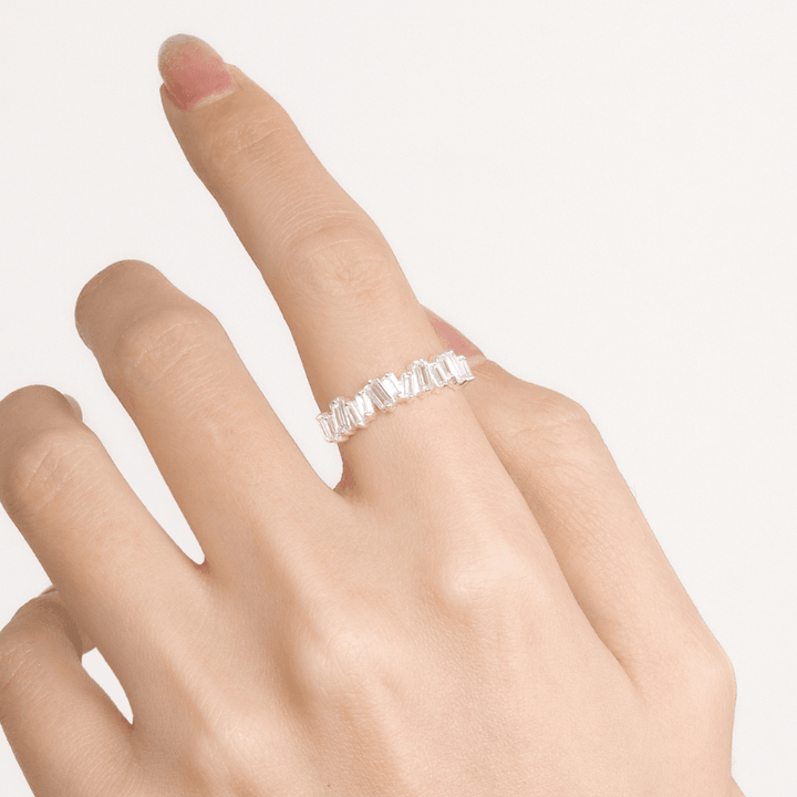 Jagged Ring For Women, Rectangle Stone Ring, Silver Ring For Her - Brand My Case