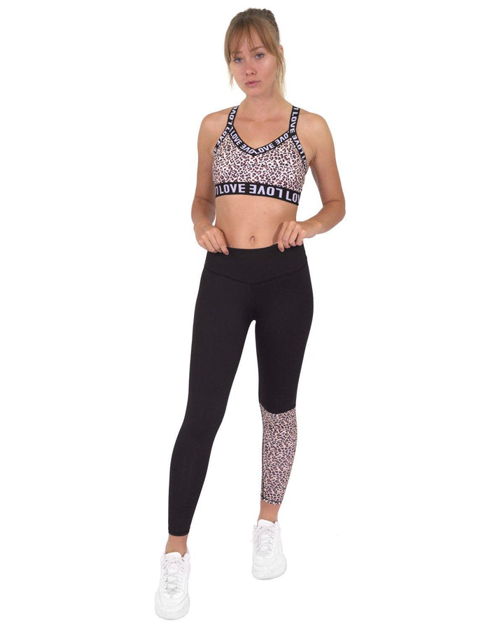 Jordena Leggings & Sports Bra Set - Black & Leopard Print - Brand My Case